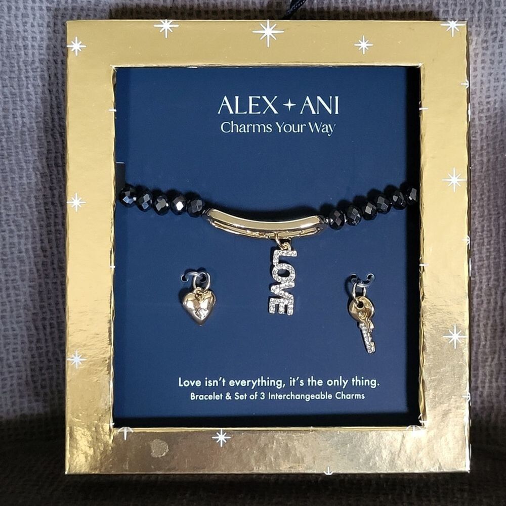 Alex and Ani "Love"❤️ Interchangeable🔄 Charm Stretch Bracelet - NIB
